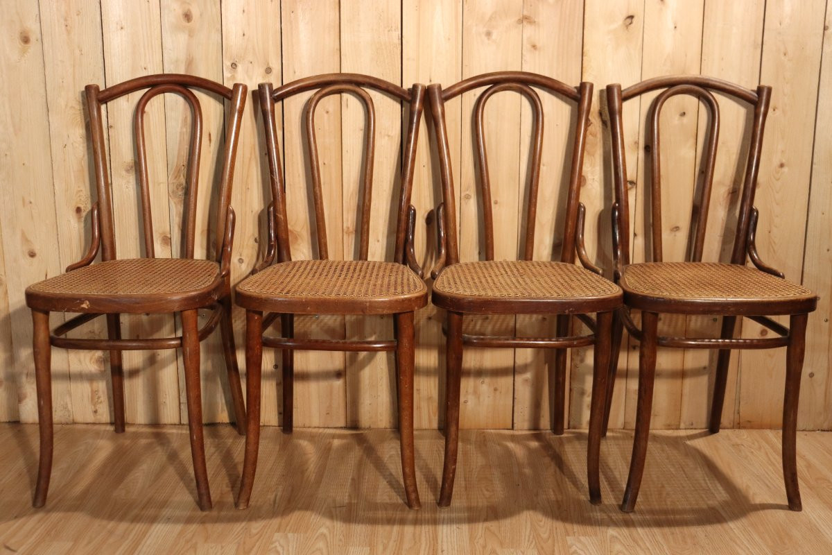 Set Of Eight Thonet Bistro Chairs No. 56-photo-4