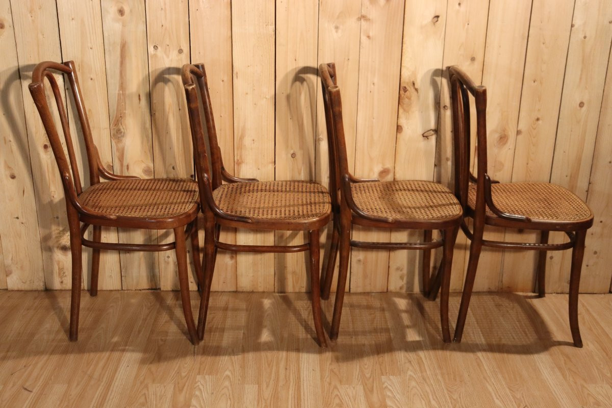Set Of Eight Thonet Bistro Chairs No. 56-photo-1