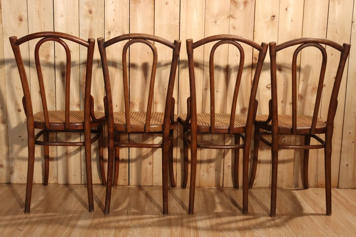 Set Of Eight Thonet Bistro Chairs No. 56-photo-2