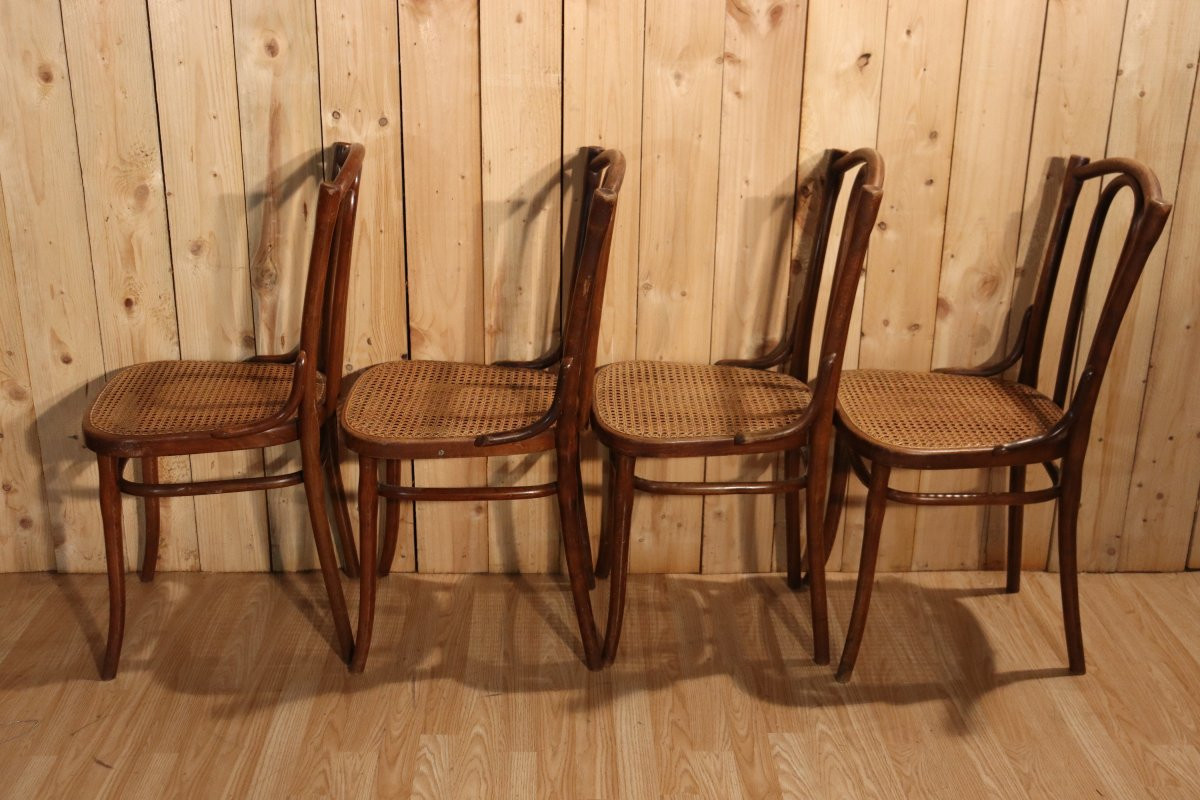 Set Of Eight Thonet Bistro Chairs No. 56-photo-3