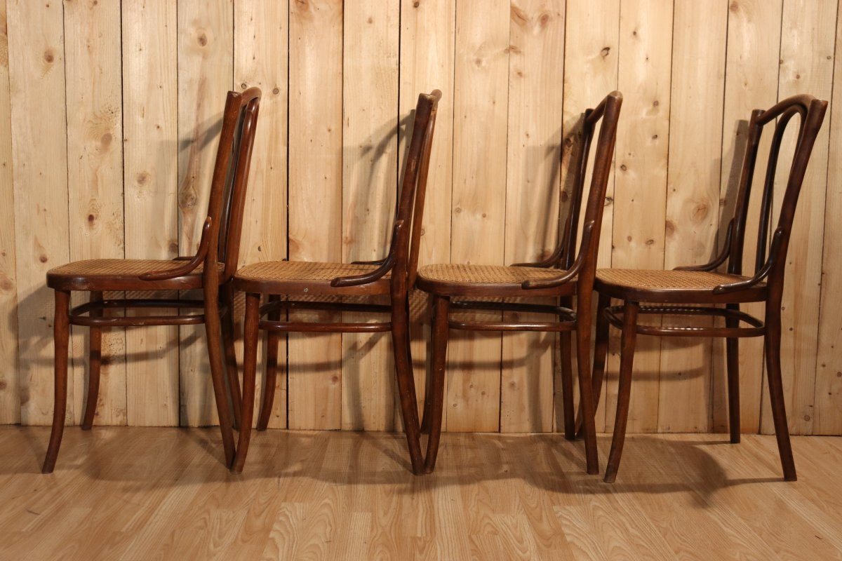 Set Of Eight Thonet Bistro Chairs No. 56-photo-4