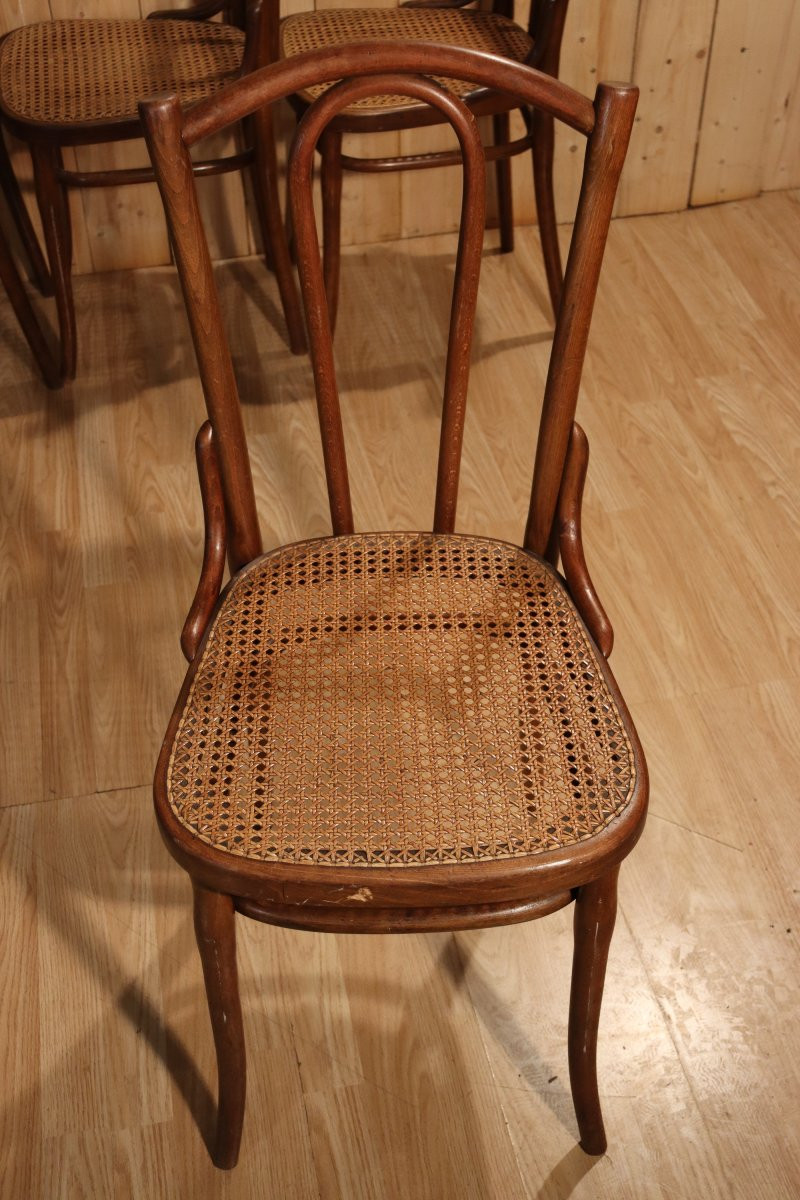 Set Of Eight Thonet Bistro Chairs No. 56-photo-5