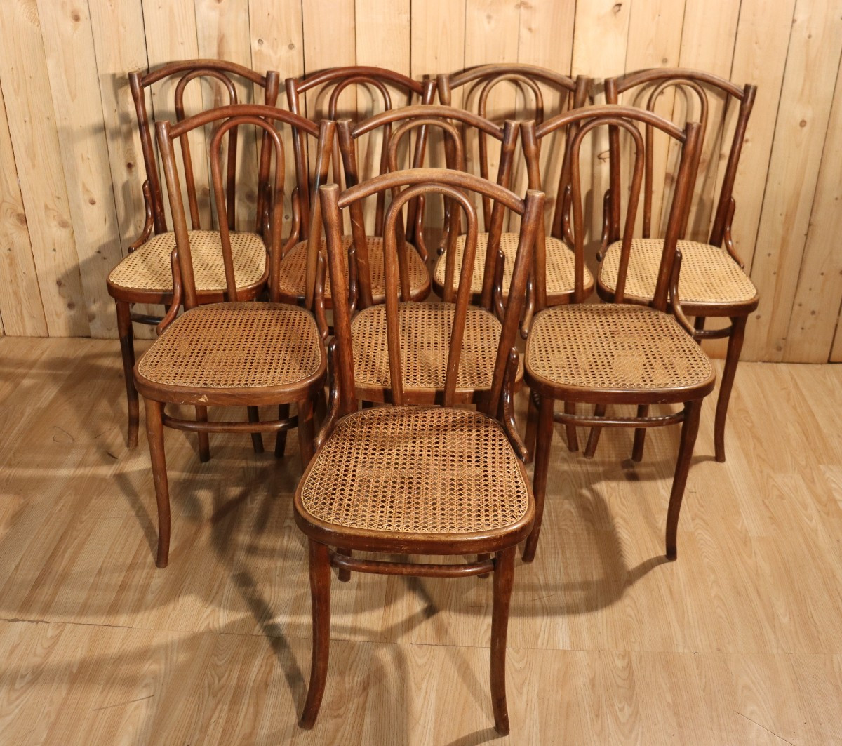 Set Of Eight Thonet Bistro Chairs No. 56