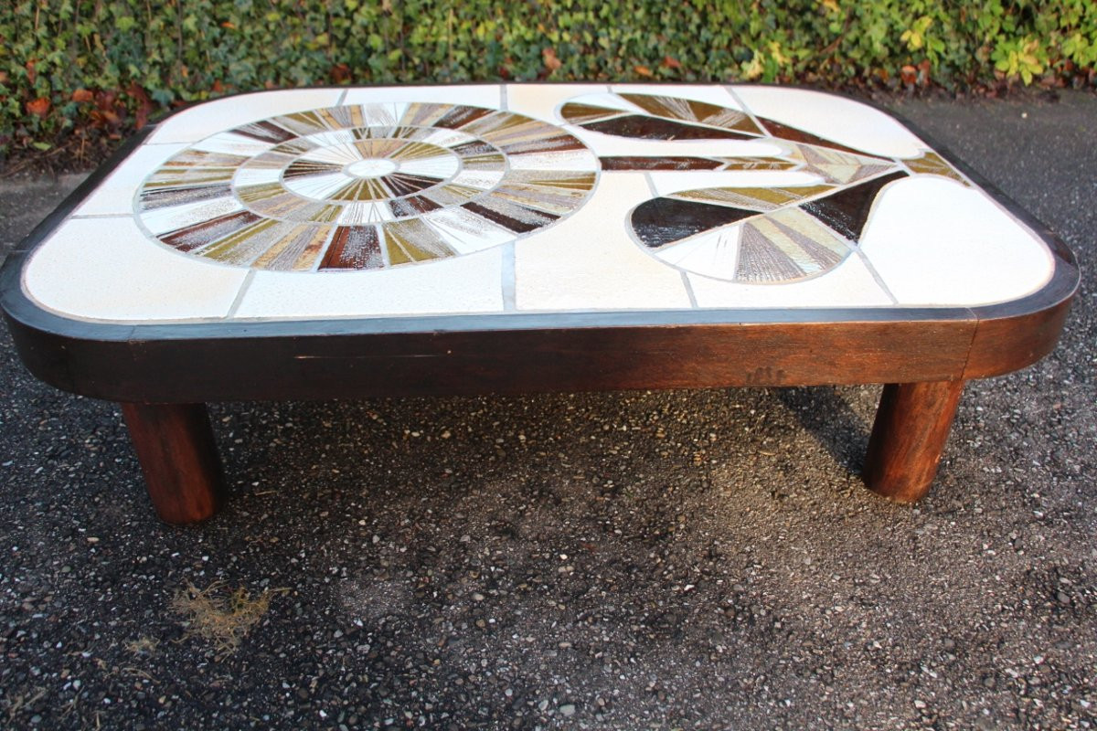 Roger Capron Coffee Table, Flower Model-photo-2
