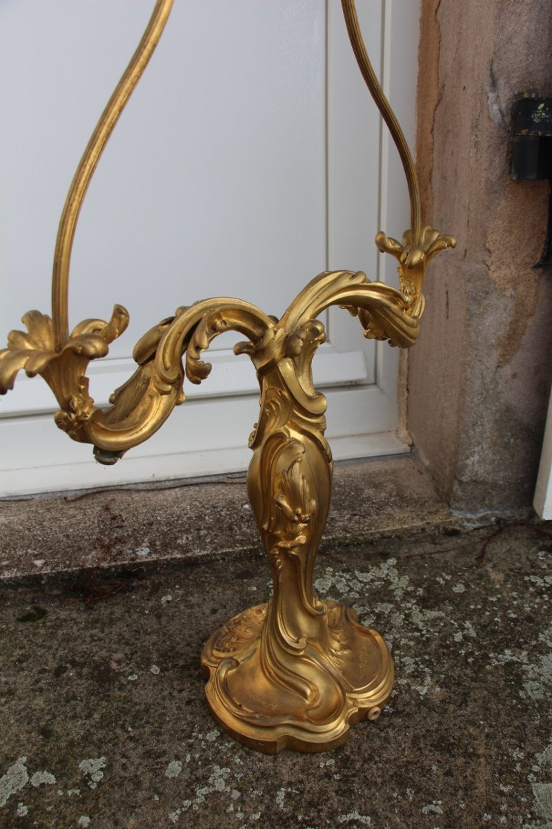 pied de lampe en bronze signé de Lelievre et Susse frère fondeur XIXème-photo-1