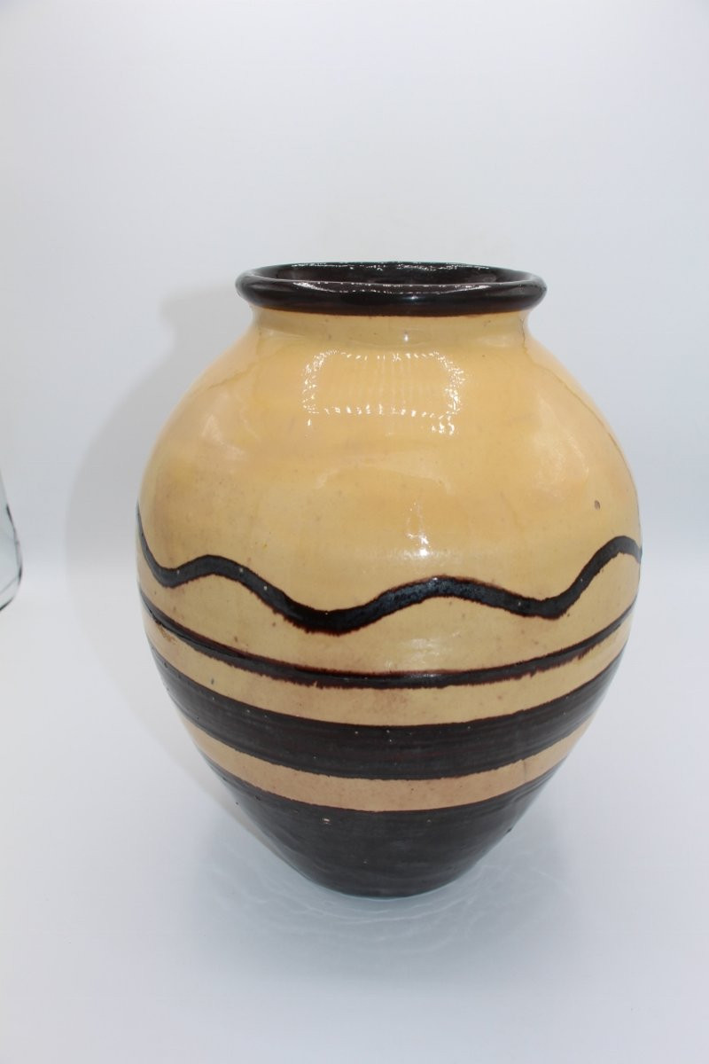 Art Deco Ceramic Vase Signed Primavera And Attributed To Paul Jacquet-photo-4