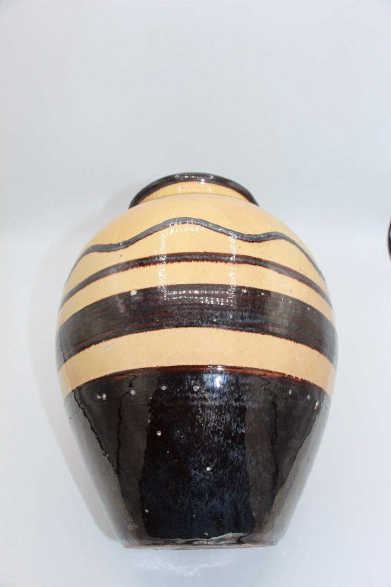 Art Deco Ceramic Vase Signed Primavera And Attributed To Paul Jacquet-photo-3