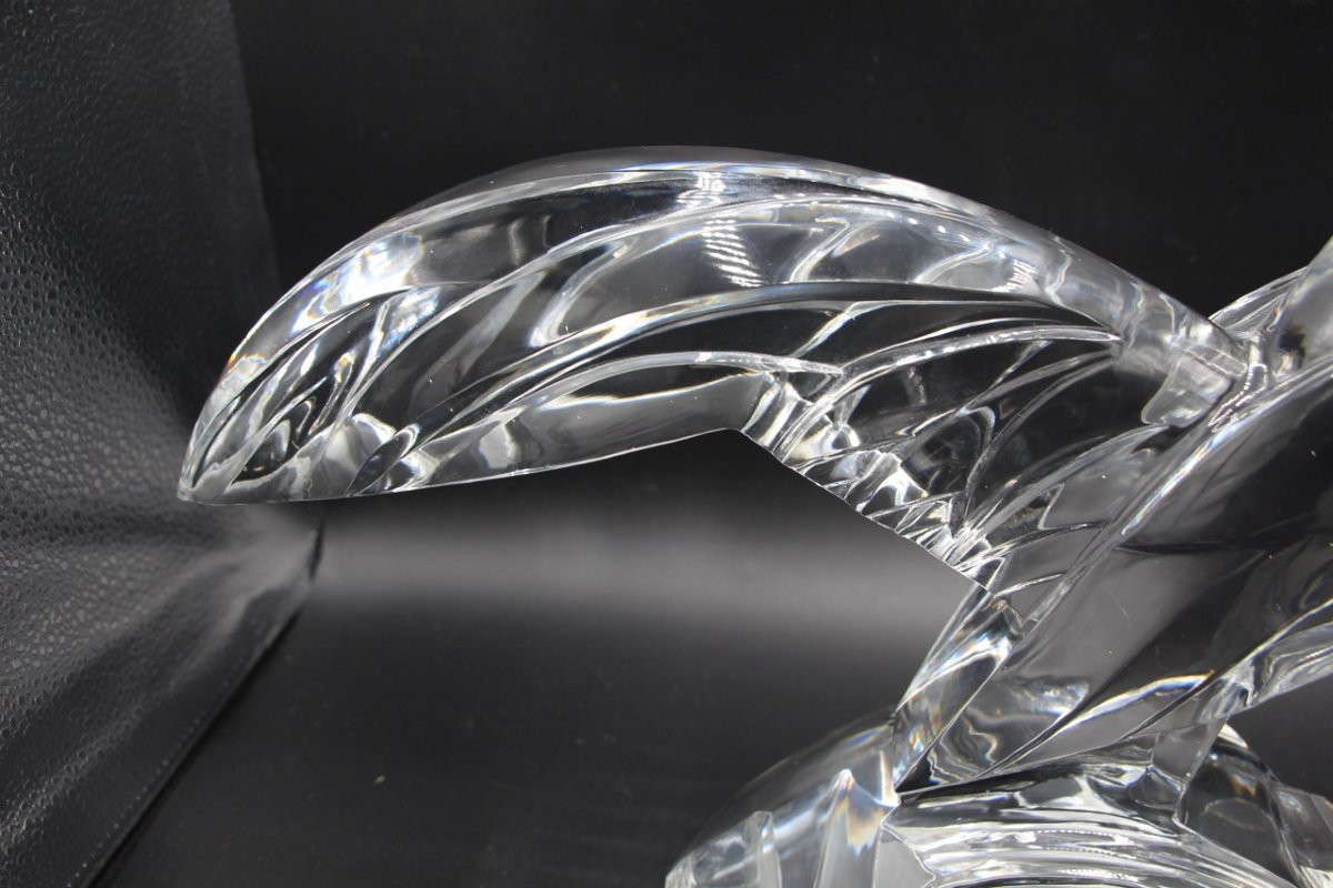 Large Rooster In Baccarat Art Deco Crystal, Model By Georges Chevalier -photo-6