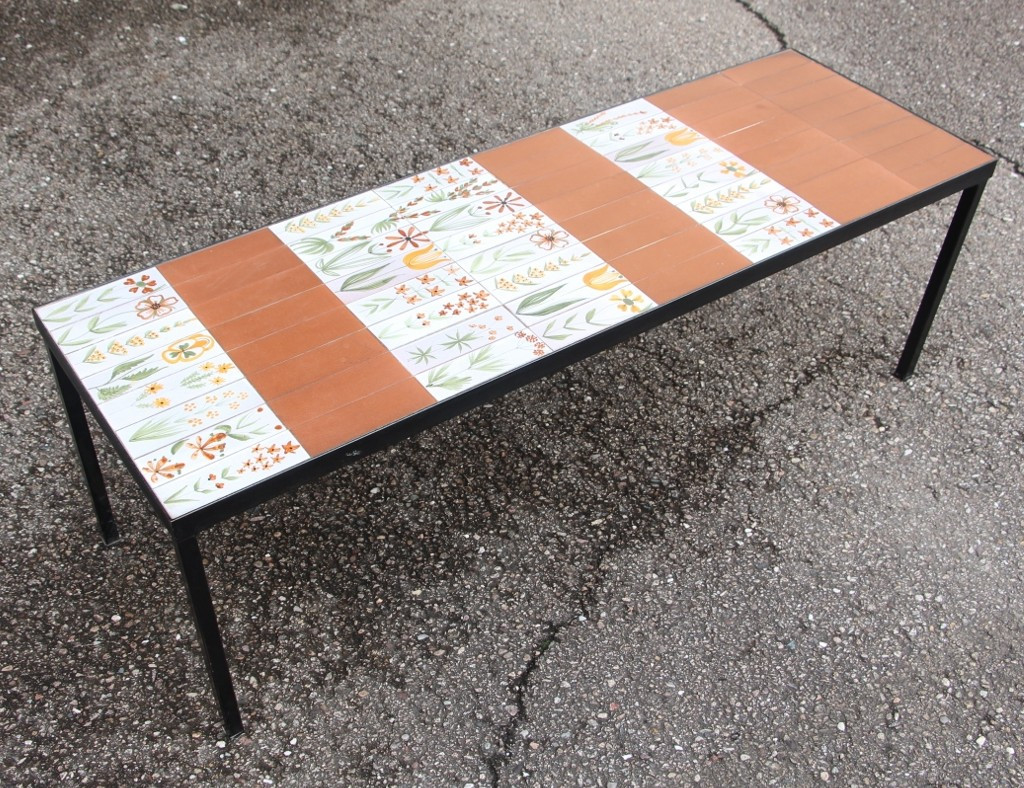 table basse de roger capron aux fleurs