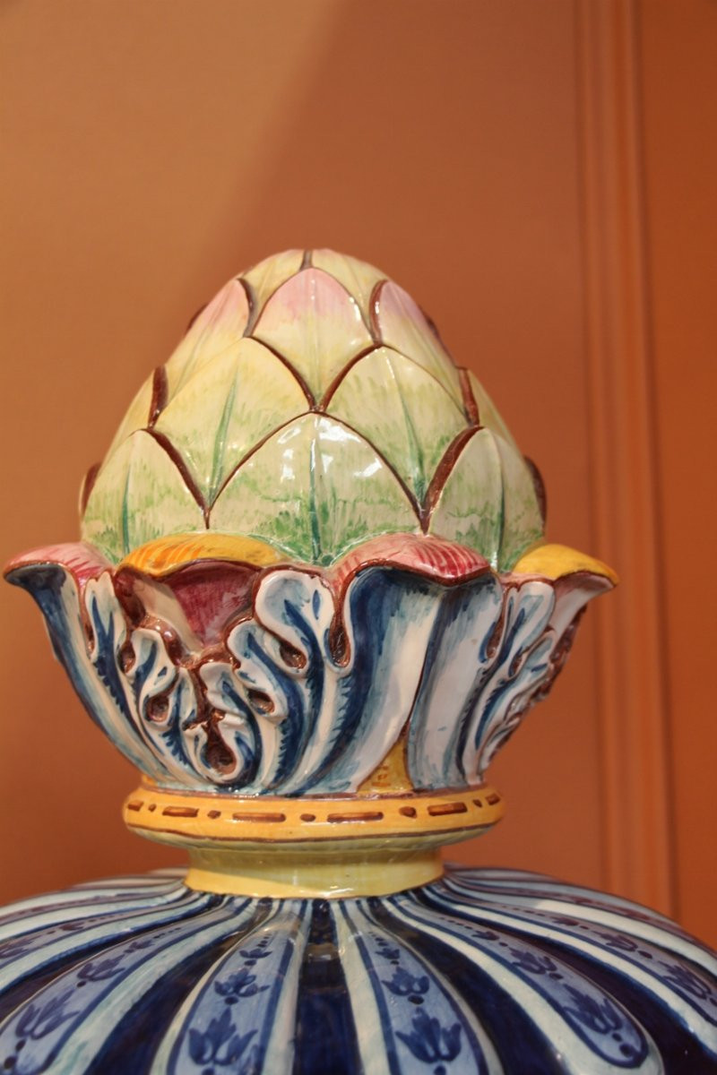 immense vase en faïence de Toul Bellevue  présenté en 1889 à l’exposition universelle de Paris-photo-2