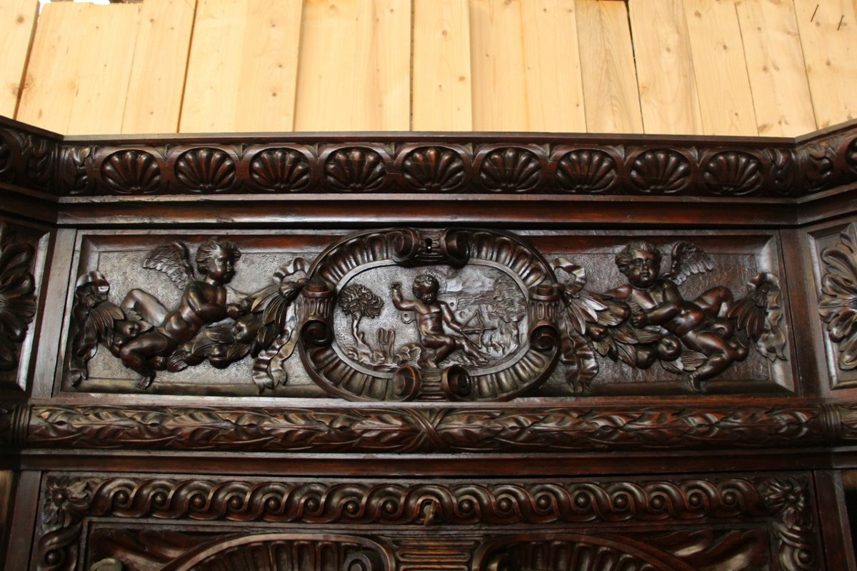 Renaissance-style Castle Buffet With Atlantes, 19th Century-photo-5