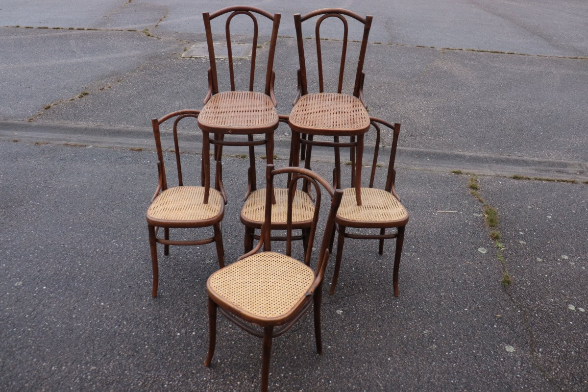 série de six chaises bistrot n°56 Thonet-photo-2