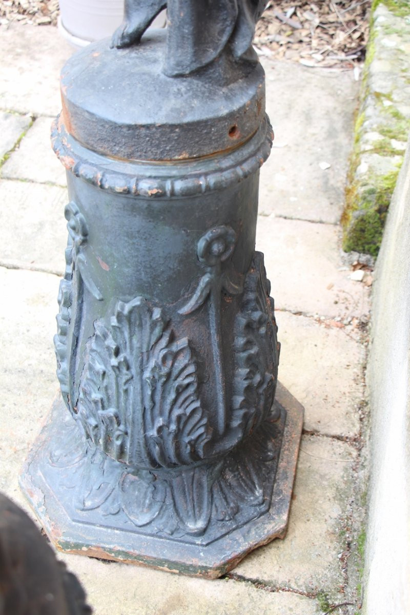 Pair Of 19th-century Cast Iron Torchères, L. Gasne Foundry In Tusey-photo-7