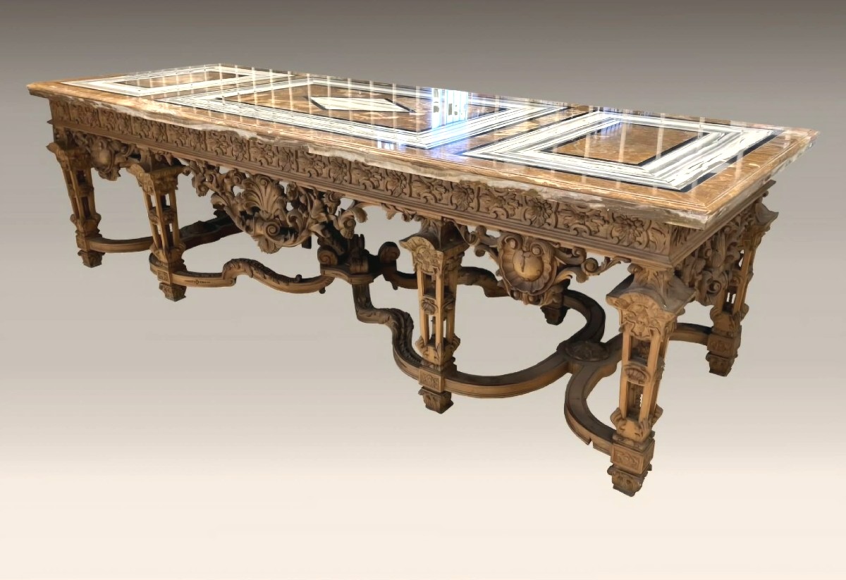 Huge Console Or Table In The Middle Of A Château After A Model From The Château De Versailles