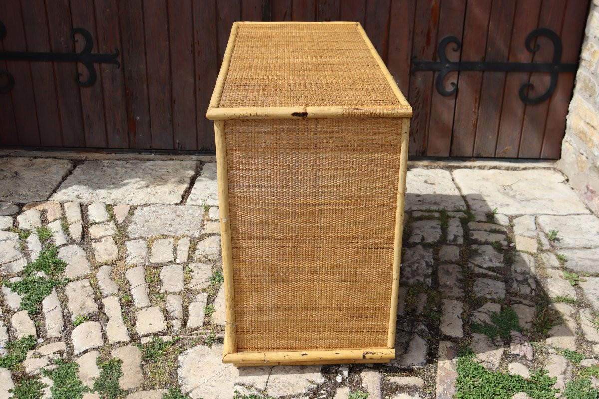 Commode rotin par Dal Vera Italie 1970-photo-2