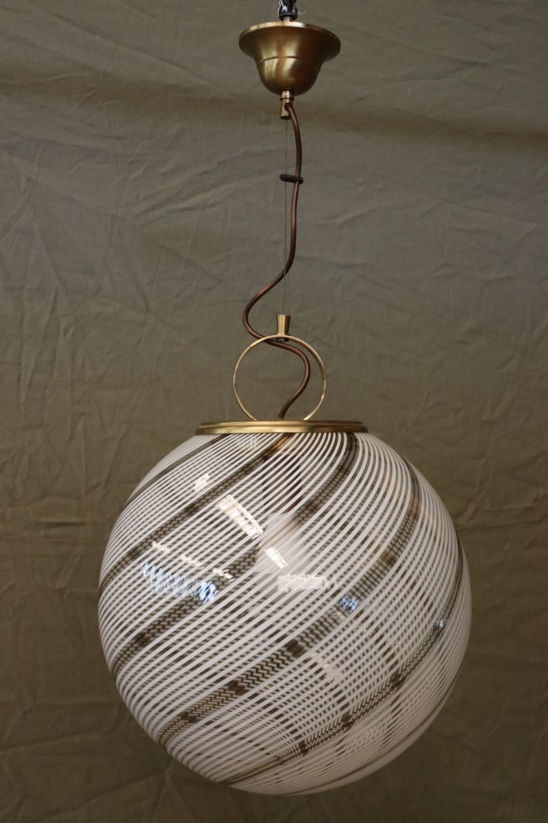 70's Murano Ball Chandelier-photo-3