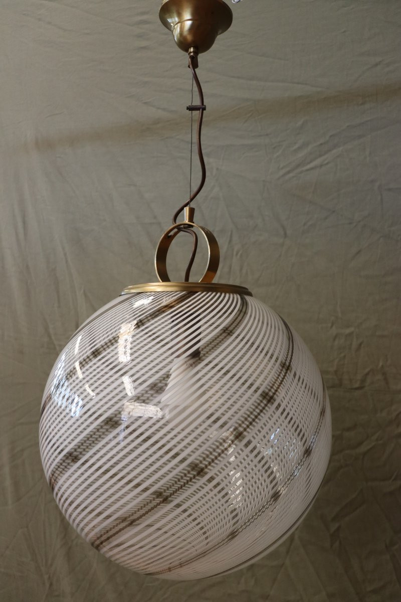70's Murano Ball Chandelier-photo-4