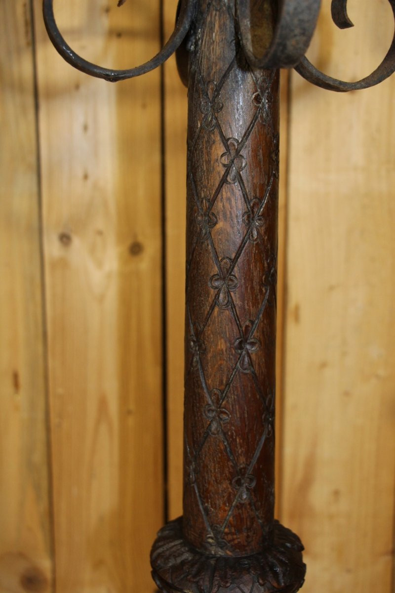 Wooden Candle Stick 19th Century-photo-1