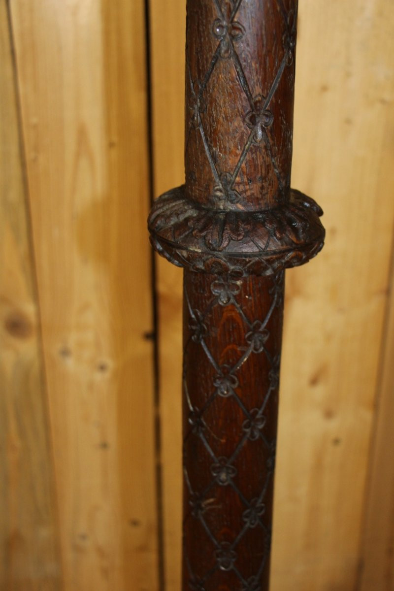 Wooden Candle Stick 19th Century-photo-2