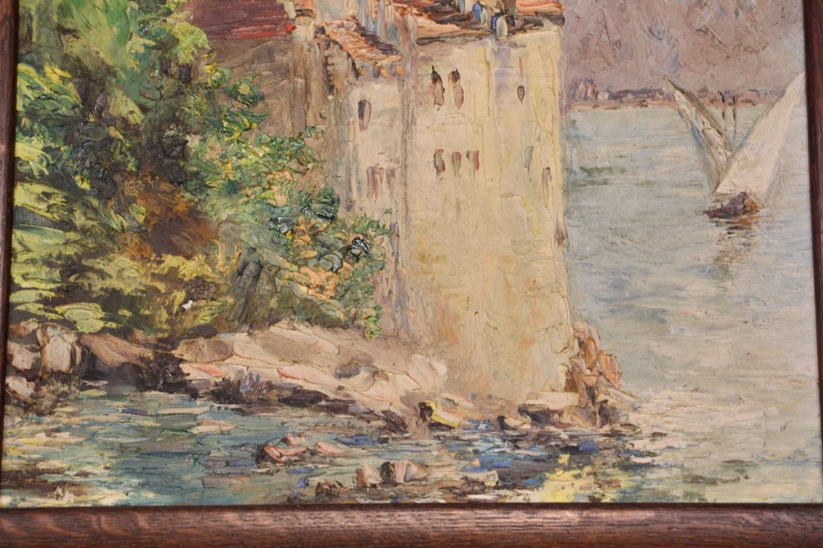 Tableau Ecole Suisse " Chateau De Chillon "-photo-3