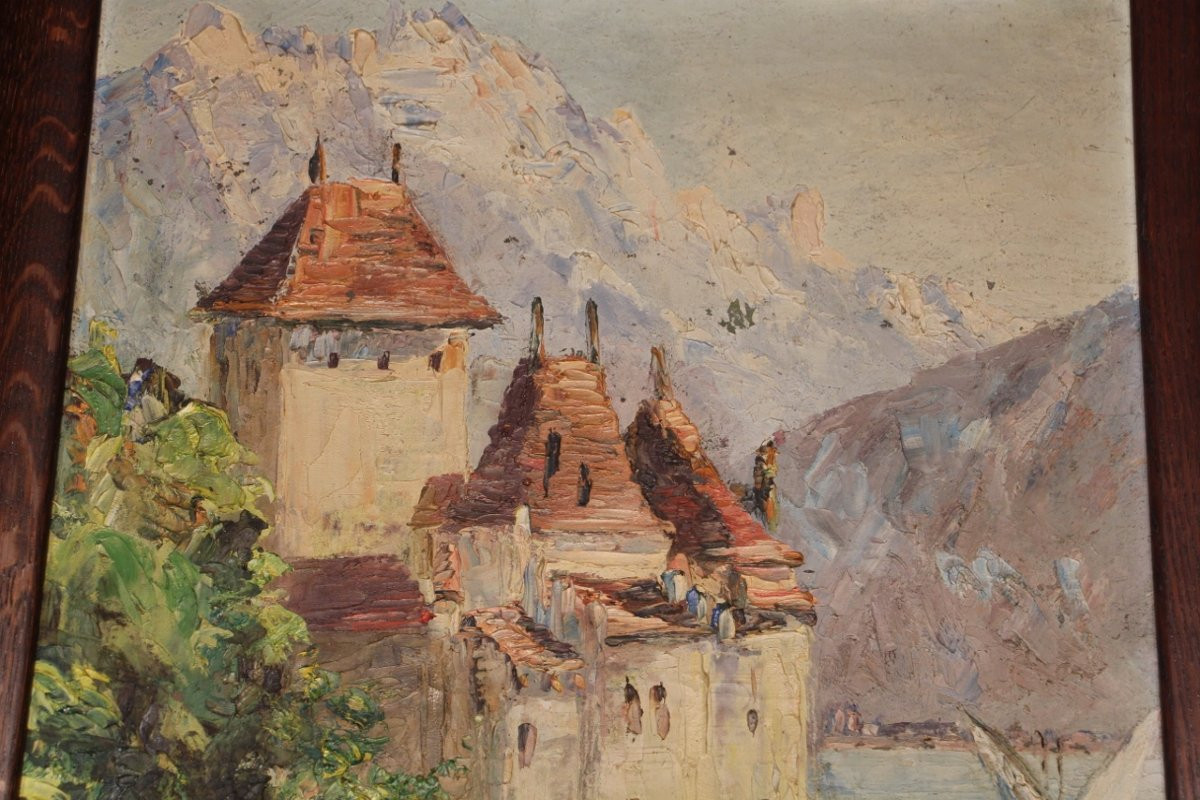 Tableau Ecole Suisse " Chateau De Chillon "-photo-4