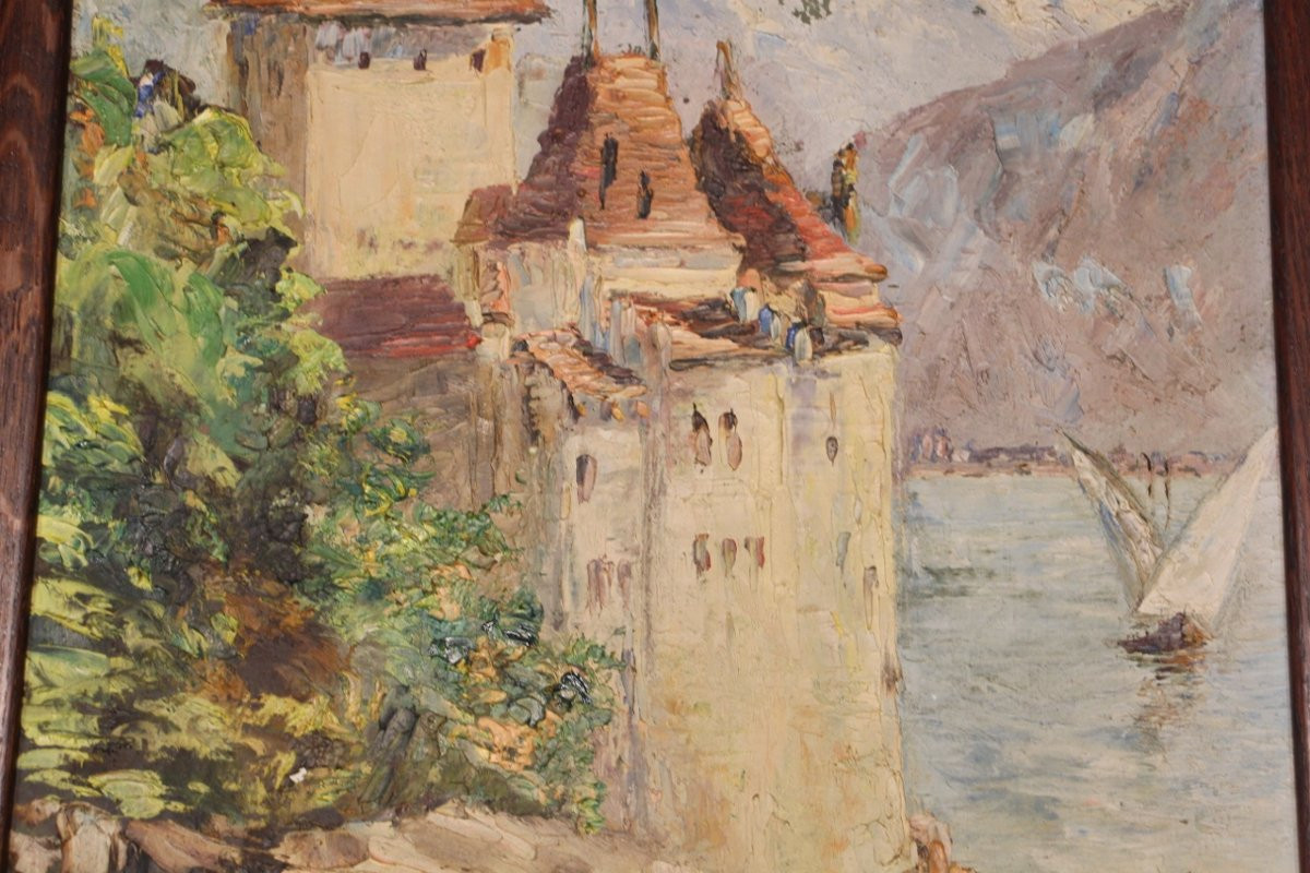 Tableau Ecole Suisse " Chateau De Chillon "-photo-1
