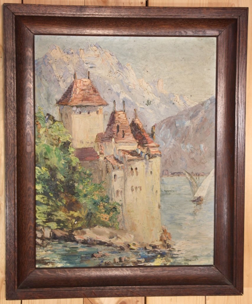 Tableau Ecole Suisse " Chateau De Chillon "