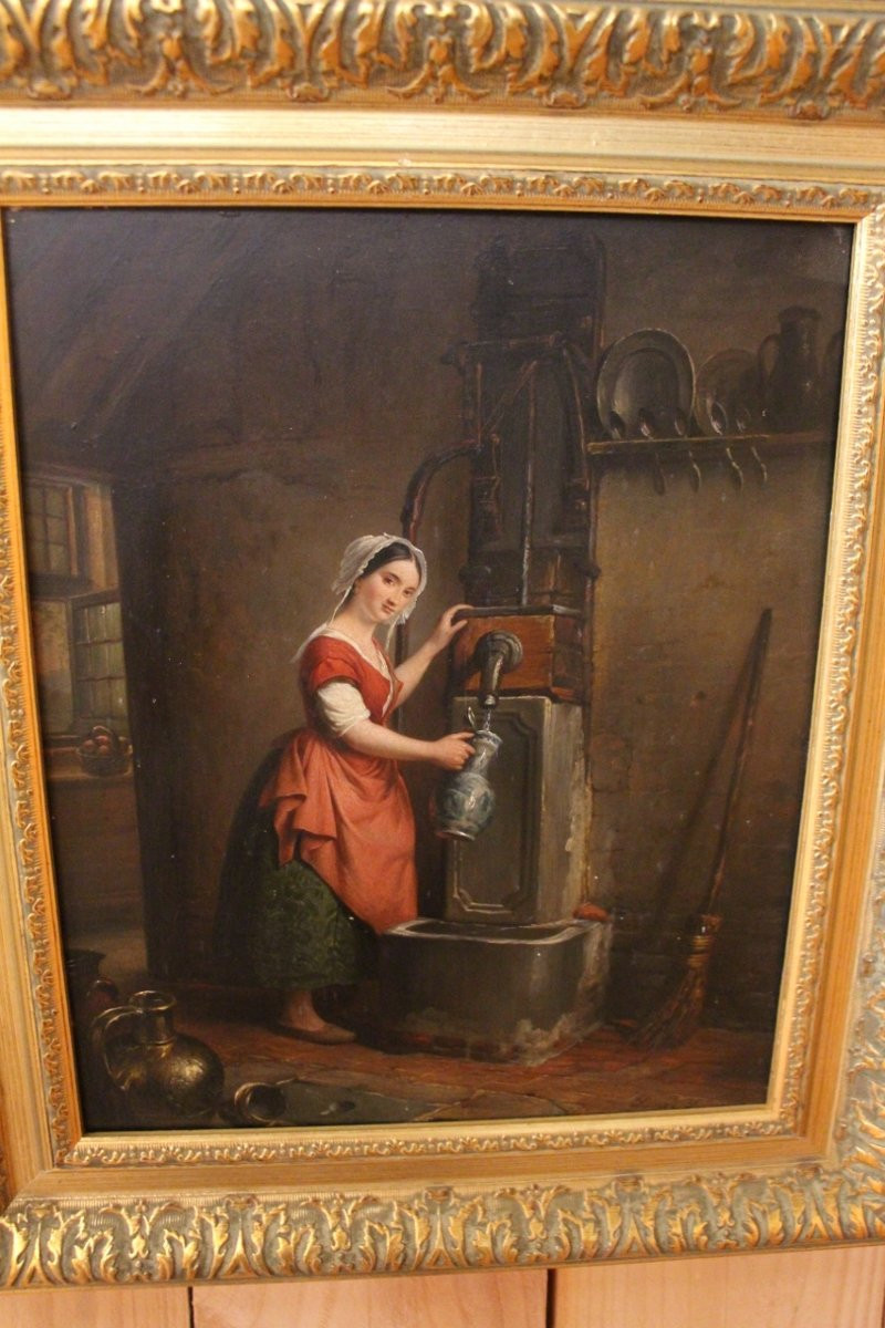 tableau de Jean-Henri Decoene , la porteuse d'eau XIXème -photo-2