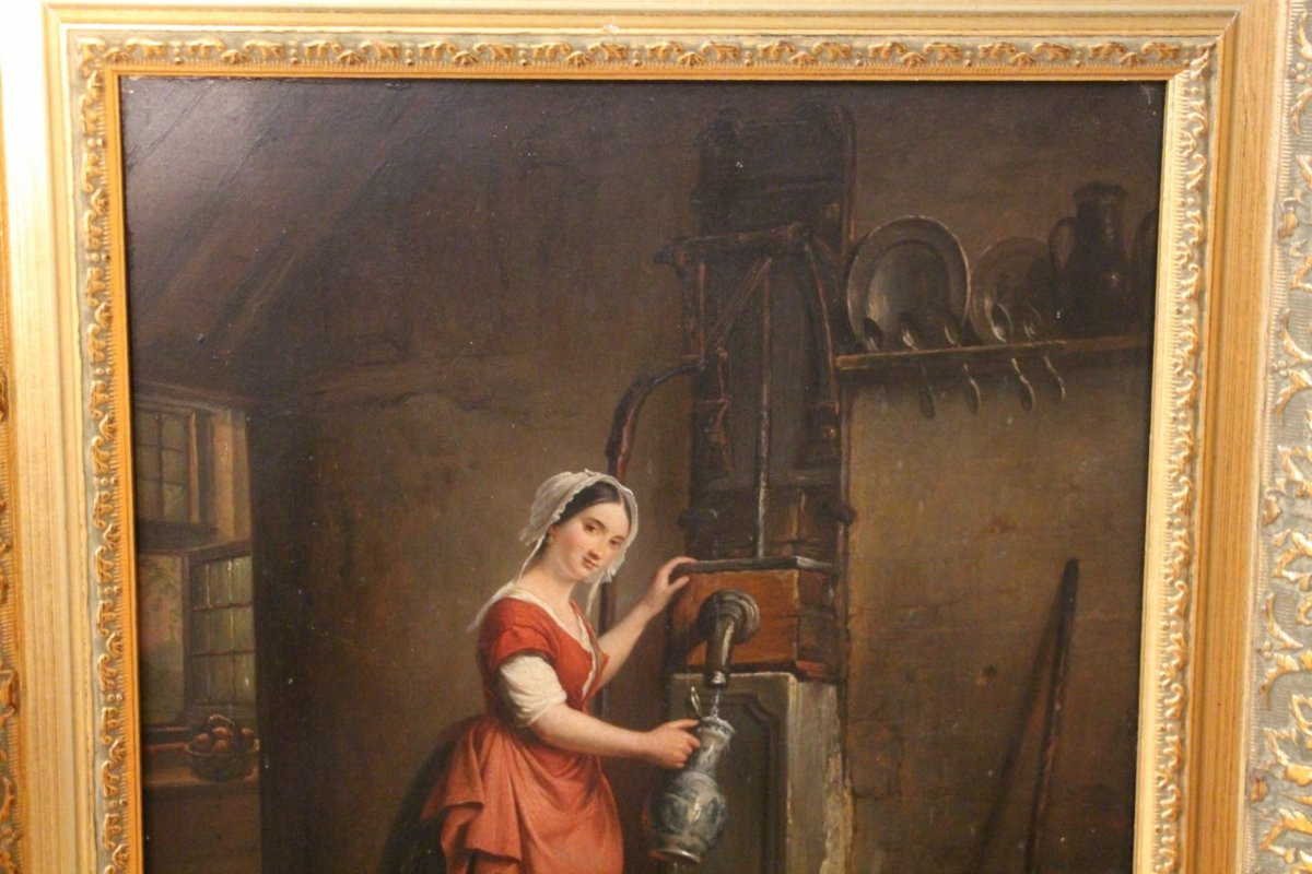 tableau de Jean-Henri Decoene , la porteuse d'eau XIXème -photo-3