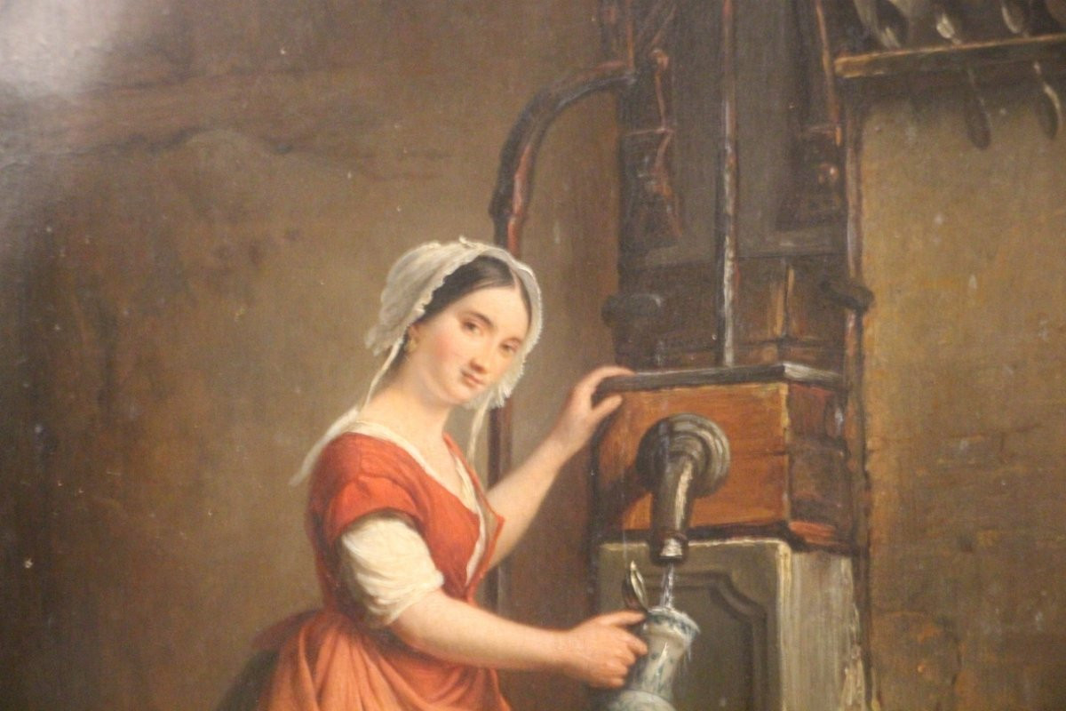 tableau de Jean-Henri Decoene , la porteuse d'eau XIXème -photo-1