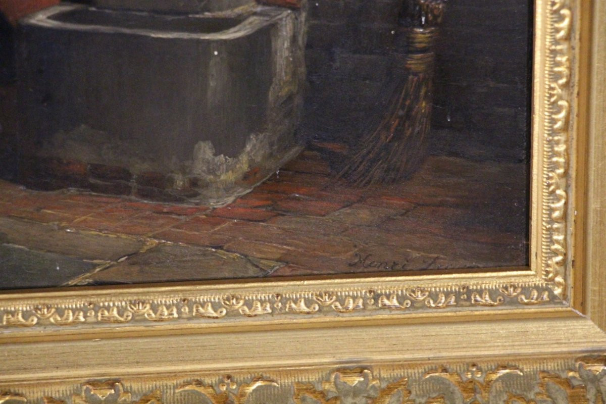 tableau de Jean-Henri Decoene , la porteuse d'eau XIXème -photo-2