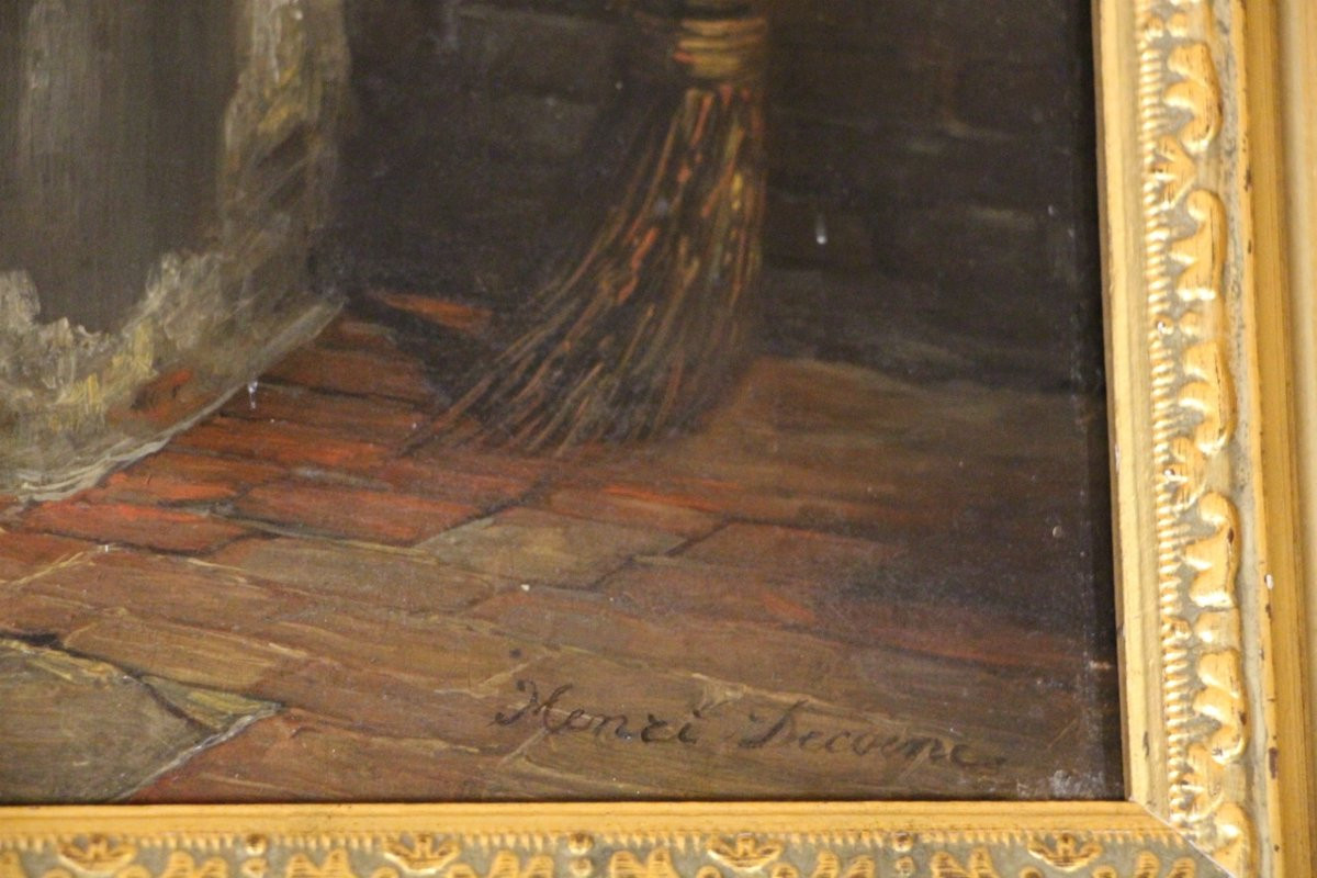 tableau de Jean-Henri Decoene , la porteuse d'eau XIXème -photo-4