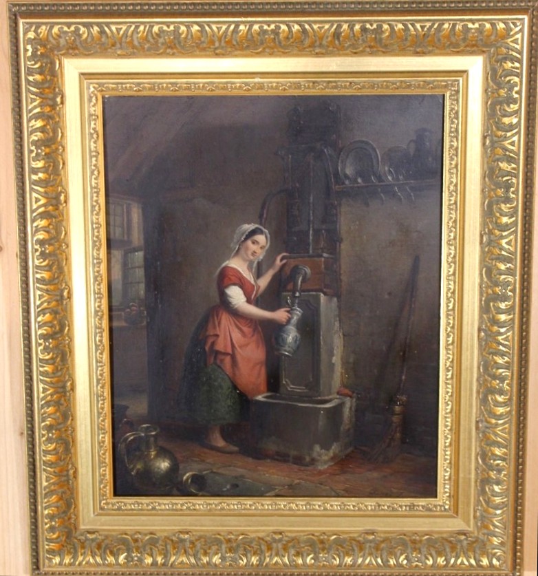 tableau de Jean-Henri Decoene , la porteuse d'eau XIXème 