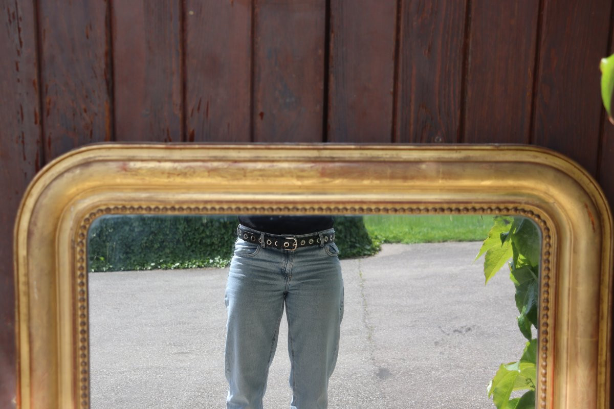 Miroir doré Louis Philippe 122cm de  haut-photo-3