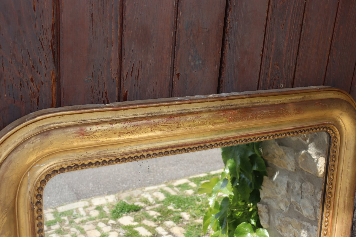 Miroir doré Louis Philippe 122cm de  haut-photo-2