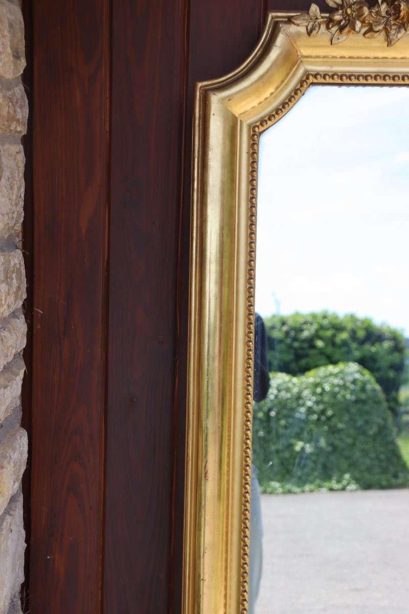 Miroir doré de style Louis XV 19ème -photo-1