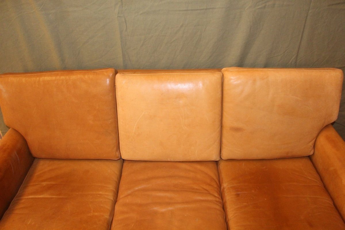 Havana Leather Sofa 70's Club Style-photo-1