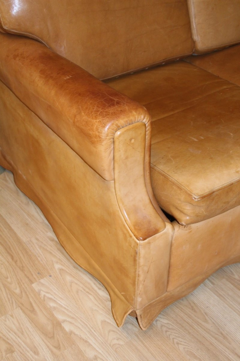 Havana Leather Sofa 70's Club Style-photo-3