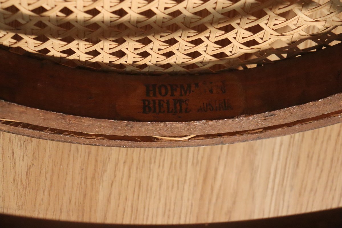 série de 6 chaises bistrot style thonet de hofmann modèle aile d'ange -photo-4