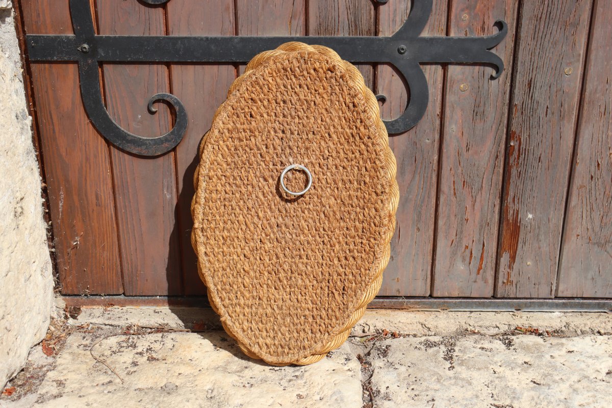 Oval Rope Mirror By Audoux Minnet 60s-photo-1