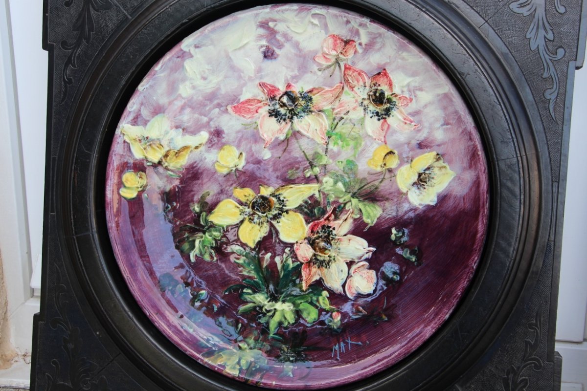 Pair Of Framed Dishes By Jérôme Massier In Vallauris-photo-1