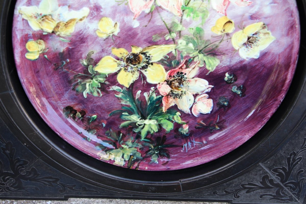 Pair Of Framed Dishes By Jérôme Massier In Vallauris-photo-2