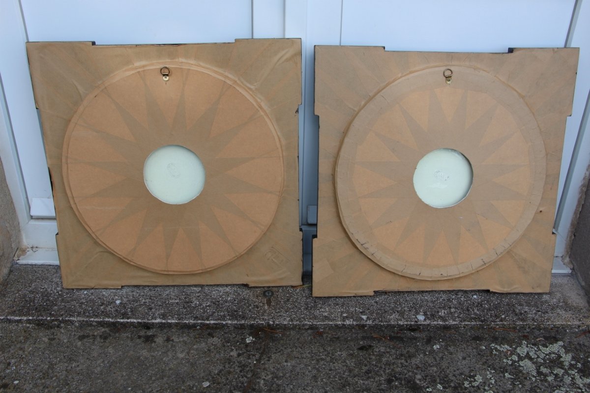 Pair Of Framed Dishes By Jérôme Massier In Vallauris-photo-7