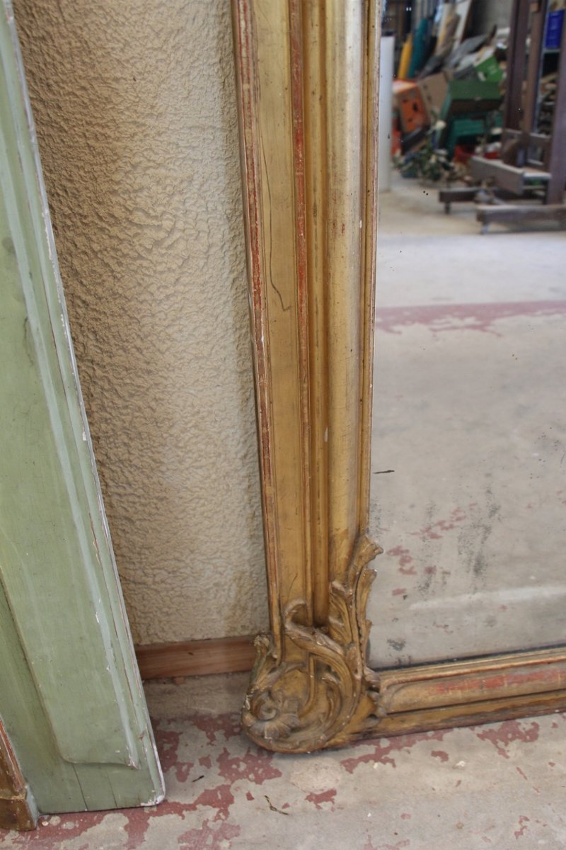 grand miroir doré Napoleon III au masque -photo-3