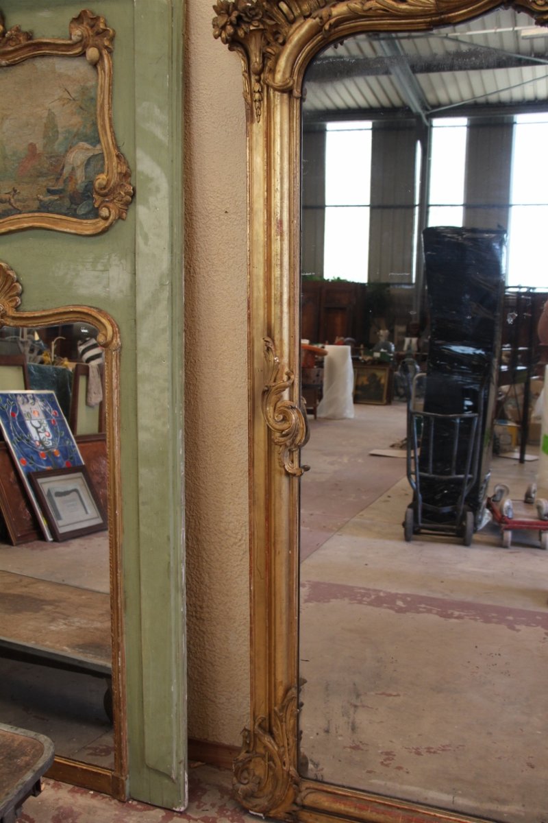 grand miroir doré Napoleon III au masque -photo-5