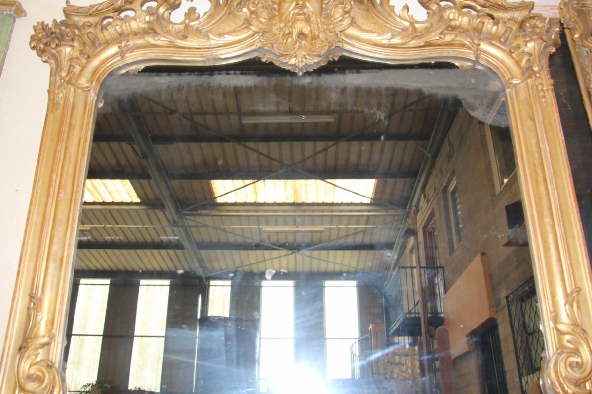 grand miroir doré Napoleon III au masque -photo-8