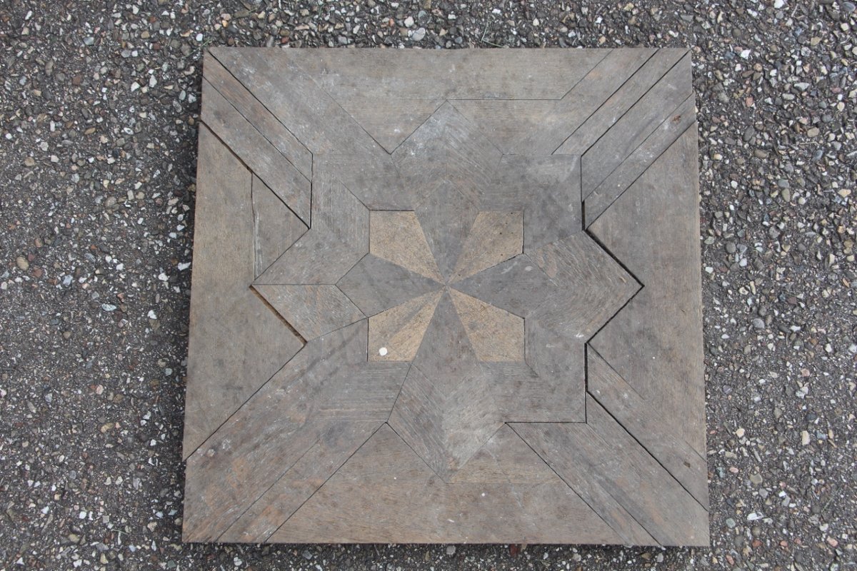 lot de 70 plaques de parquet 19eme en étoile bois massif-photo-6