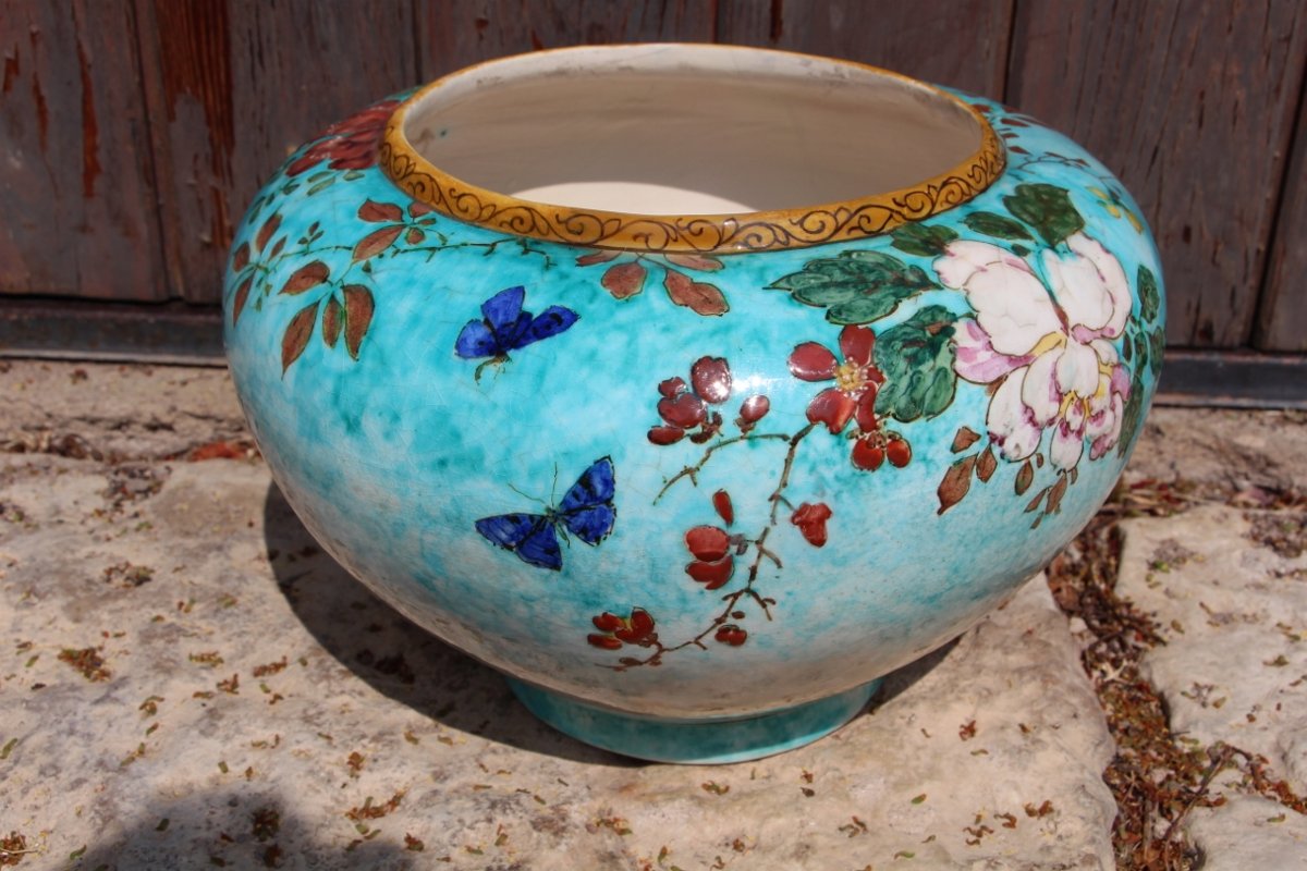 cache pot de Edmond Lachenal art nouveau -photo-3