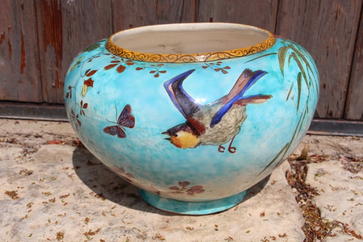 cache pot de Edmond Lachenal art nouveau 
