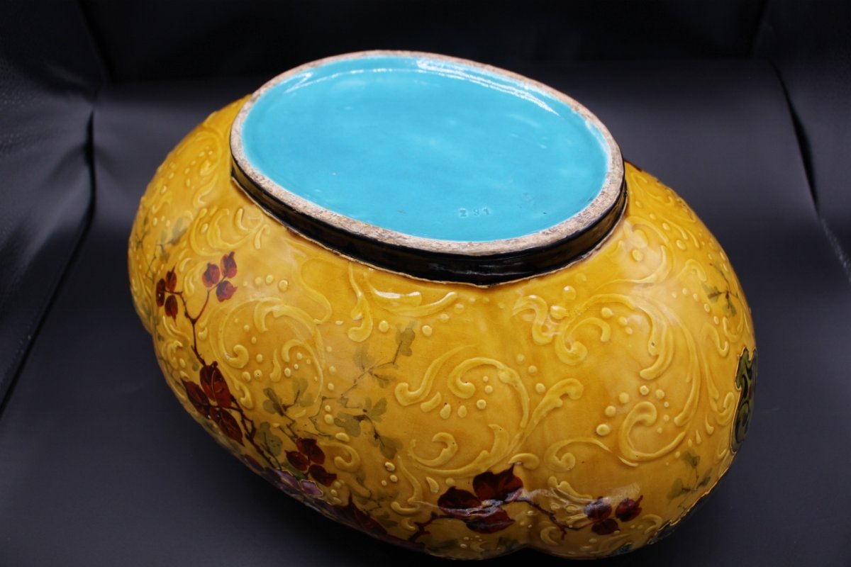 19th-century Earthenware Planter Attributed To Felix Optat Milet -photo-4